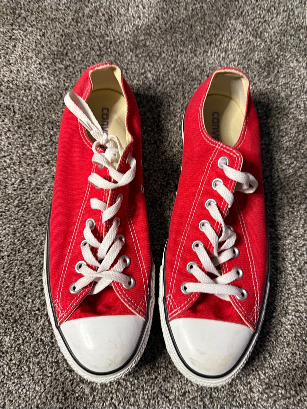 Converse Red Low Top Canvas Sneakers